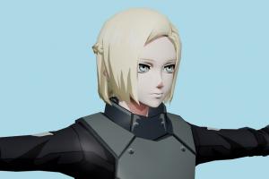 Akira Mado Tokyo-Ghoul, female, woman, army, people, human, xna, characters, rigged